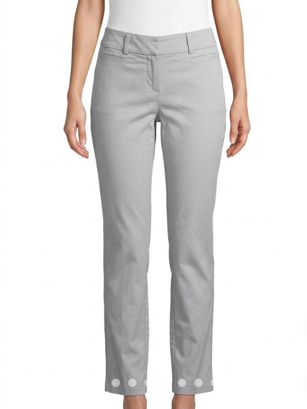 LOFT Straight Leg Ankle Pants in Light Gray